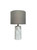 Table Lamp with White/Gray Faux Marble Base and Gray Drum shade