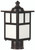 Mission 1 Light Post Mount in Burnished Copper with Frosted Glass