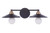 Craftmade 12519FBSB2 Isaac 2 Light Vanity in Flat Black/Satin Brass