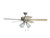 Craftmade TCE52BNK5C4 Twist N Click 52 in. Dual Mount Indoor Brushed Polished Nickel Finish Ceiling Fan with 4-Light Frosted Glass Light Kit