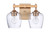 Craftmade 12413SB2 Stellen 13 in. 2 Light Satin Brass Finish Vanity Light with Clear Seeded Glass Shade