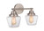 Craftmade 19518BNK2 Essex 17.5 in. 2 Light Brushed Polished Nickel Finish Vanity Light with Clear Glass