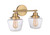 Craftmade 19518SB2 Essex 17.5 in. 2 Light Satin Brass Finish Vanity Light with Clear Glass