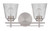 Craftmade 19616BNK2 Drake 15.5 in. 2 Light Brushed Polished Nickel Finish Vanity Light with Seeded Glass
