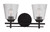 Craftmade 19616FB2 Drake 15.5 in. 2 Light Flat Black Finish Vanity Light with Seeded Glass