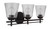 Craftmade 19624FB3 Drake 24 in. 3 Light Flat Black Finish Vanity Light with Seeded Glass