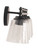 Craftmade 19633FB4 Drake 33.08 in. 4 Light Flat Black Finish Vanity Light with Seeded Glass