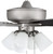 Craftmade S114BN5-60BNGW Super Pro-114 60 in. Indoor Dual Mount Brushed Satin Nickel Ceiling Fan with 4-Light White Glass LED Light Kit