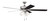 Craftmade S114BN5-60BNGW Super Pro-114 60 in. Indoor Dual Mount Brushed Satin Nickel Ceiling Fan with 4-Light White Glass LED Light Kit