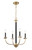 Craftmade 54824-FBSB Stanza 4 Light Chandelier in Flat Black/Satin Brass