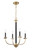 Craftmade 54824-FBSB Stanza 4 Light Chandelier in Flat Black/Satin Brass