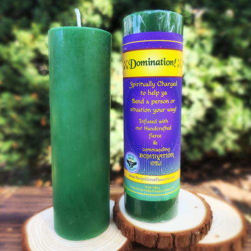 Use our Domination Pillar Candle to bend people and situations to your way, crafted by Ravyn Grove Elemental LLC!