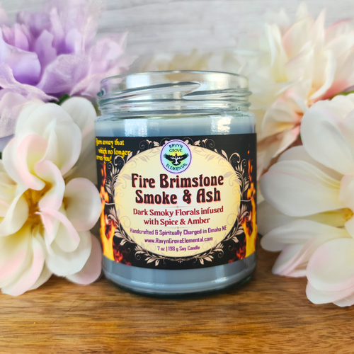 Our Fire Brimstone Smoke and Ash Jar Soy Candle is spiritually charged to help you burn away that which no longer serves you!