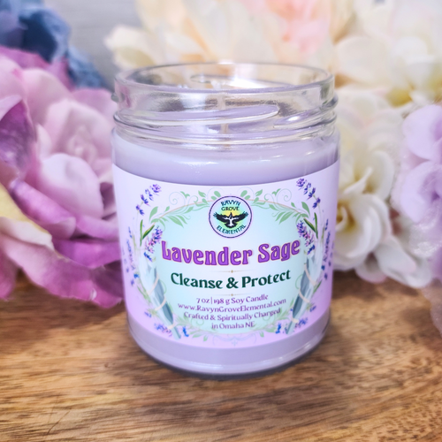 Light our LAVENDER & SAGE Candle to Clear your Aura & Space of Negative Energies to usher in the Blessings!