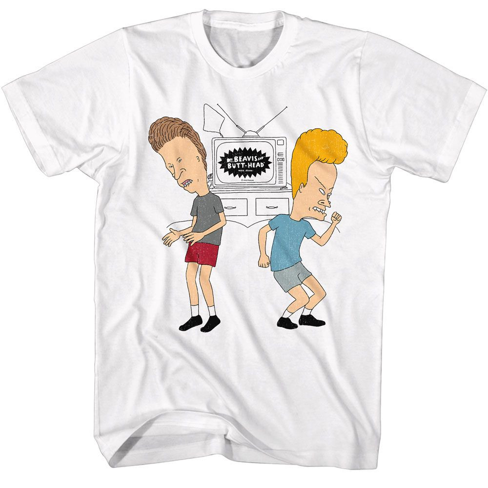 Beavis And Butthead Neon Couch T-Shirt – Black, 100% Cotton, Crew Neck, Men’s