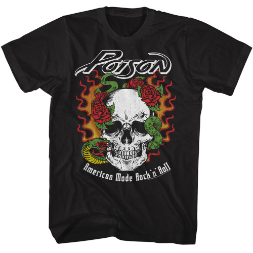 Poison Flame Skull with Snake black s/s tee