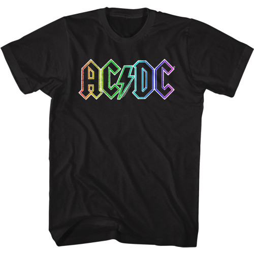 ACDC Rainbow Logo black s/s tee