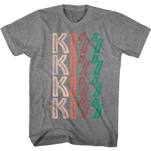 KISS WASHED OUT LOGO GRAPHITE HEATHER s/s tee