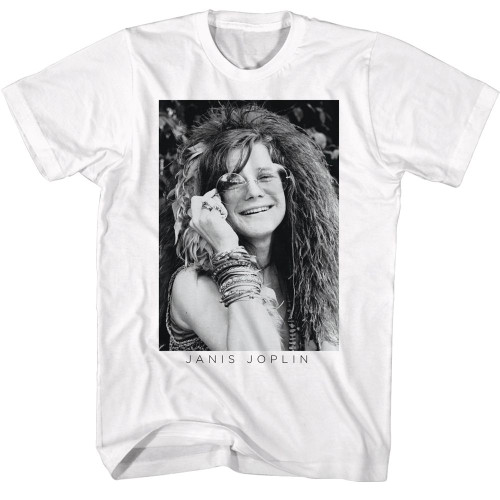 JANIS JOPLIN JANIS JOPLIN BW GLASSES s/s tee