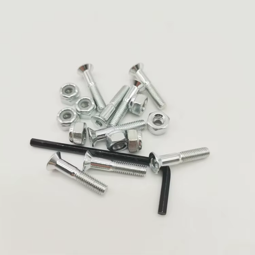 Silver Skate Hardware 1inch Colored Skateboard Bolts with Allen Head Skateboard Screws and Nuts