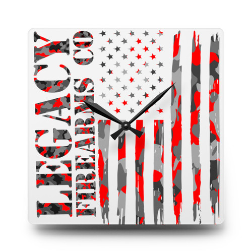 Red Camo Acrylic Wall Clock