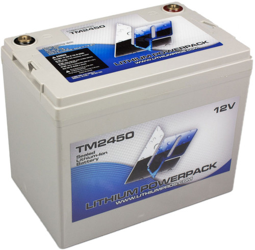 Lithium Pros TM2450 LiFePO4 Lithium Powerpack Battery - 12.8V/50 Ah (Trolling/Deep cycle, Grp 24)