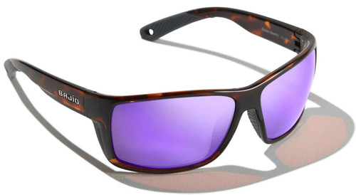 Bajio Bales Beach Sunglasses - Dark Tortoise Gloss Frame/Violet Mirror Plastic Lens