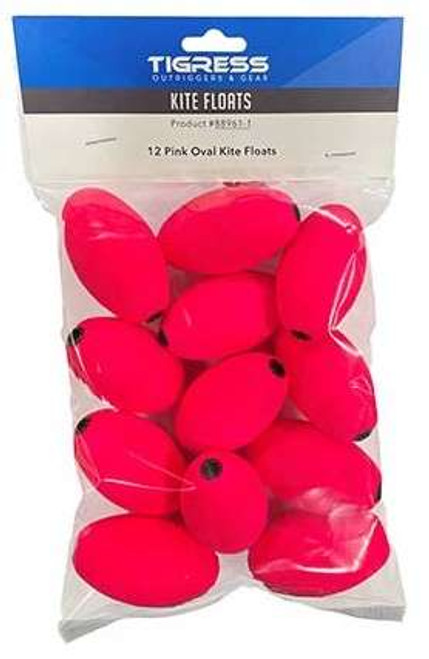 Tigress Oval Kite Line Marking Floats - Pink - 12 Pack