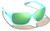 Bajio Balam Sunglasses - Light Blue Gloss Frame/Green Poly Lens