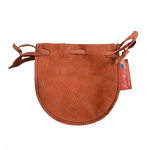 The Buckskin Drawstring Pouch in the color Saddle is made of deerskin and is crafted in the USA at Frost River.