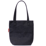 Waxed Canvas Simple Tote Heritage Black, Back. This product is made from waxed canvas and webbed cotton to make it durable and strong. 