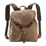 The Knapsack is securely closed with a drawstring and leather buckle. The interior is large enough for a lunch, book, and jacket, perfect for a light daypack. 
