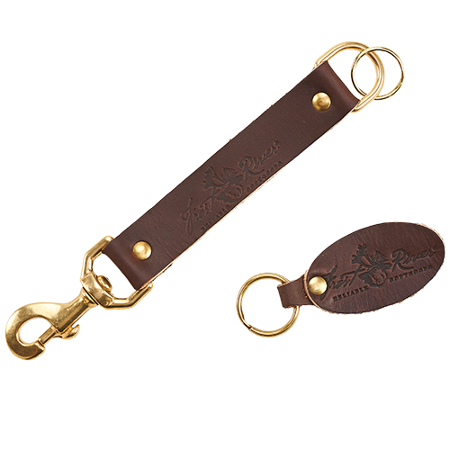 The Keystrap and Keychain is made from premium leather and solid brass hardware to ensure that it lasts a lifetime. This item is made in Duluth, MN at Frost River.