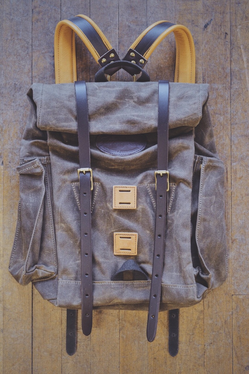 backpack with leather straps