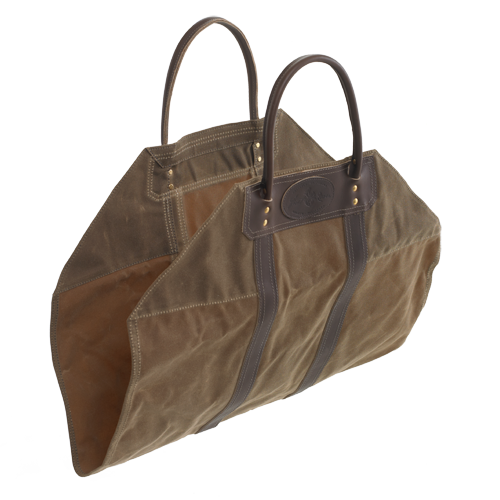 No.615 Firewood Sling Waxed canvas and leather firewood hauler made in the USA.