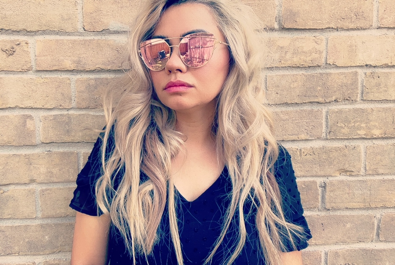 Double Bar Cat Eye Flat Mirror Lens Sunglasses (W) - Ready  display picture 2