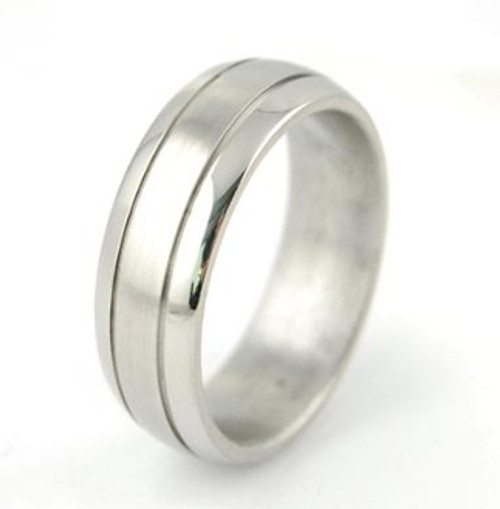 Shiny Titanium Ring Rounded