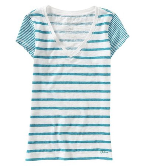 Aeropostale Striped VNeck Top