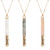 Natural Stone Pendant Bar Necklace (W)