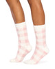 Women's Fluffy Crew Sleep Socks - 2 Pack - Check