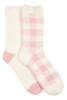 Women's Fluffy Crew Sleep Socks - 2 Pack - Check