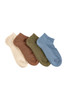 Men's Combed Cotton Ankle Length Cushioned Sole Socks  - 4 Pack - Earth & Sky (Buy any 4 packs of 4, only pay for 3)