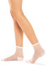 Women's Sheer Quarter Crew Socks - Pink Stripes
