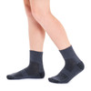 Kids Tough Quarter Crew Cushion Foot Socks - 3 Pack- School Grey