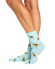 Women's Fine Cotton Quarter Crew Socks - Christmas Kangaroo