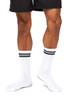 Men’s Cotton Crew Sport Socks with Grip Soles-White