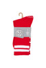Men’s Cotton Crew Sport Socks with Grip Soles- Red