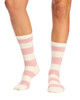 Women's Winter Weight Crew Socks - 2 Pack- Butter Soft Textured Waffle - Blush Pink & Cream