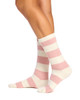 Women's Winter Weight Crew Socks - 2 Pack- Butter Soft Textured Waffle - Blush Pink & Cream