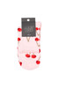 Women's Fine Cotton Quarter Crew Socks - Cherry Delight
